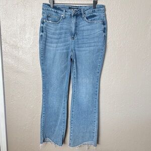 Judy Blue Medium Wash Women’s Slim Boot Raw Hem Jeans 14W